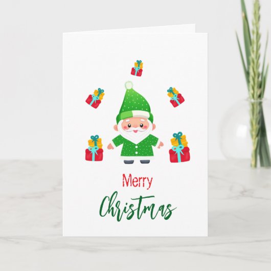 Grappige Kerstman Kaart (Voorkant)