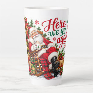 Grappige Kerstman Kerst Latte Mok Daar gaan we w