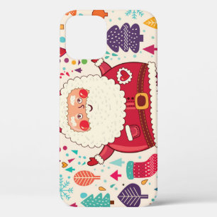 Grappige Kerstman Kerstmis Illustratie iPhone 12 Hoesje