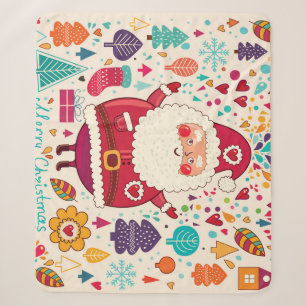 Grappige Kerstman Kerstmis Illustratie Sherpa Deken
