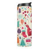 Grappige Kerstman Kerstmis Illustratie Thermosbeker (Gedraaid links)