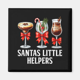 Grappige Kerstman Kleine Helper Martini Staart Pre Magneet