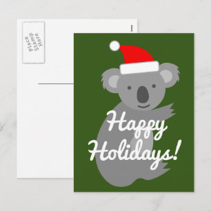Grappige Kerstman koala beer Kerstvakantie ansicht Feestdagenkaart