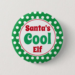 Grappige Kerstman Koele Elf Kerst Knop Speld Ronde Button 5,7 Cm