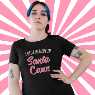 Grappige kerstman kraai geloof ik grote maat t-shirt