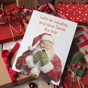Grappige Kerstman Laten we Stout zijn Feestdagen Kaart