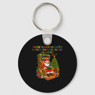 Grappige Kerstman Leest 67 Meme T-shirt Kerst Lera Sleutelhanger