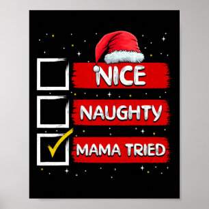Grappige Kerstman Leuke Stoute Mama Probeerde Kers Poster