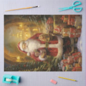 Grappige kerstman met kerstcadeau tissuepapier (Craft)