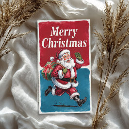 Grappige  Kerstman met kerstcadeau Tissuepapier