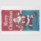 Grappige  Kerstman met kerstcadeau Tissuepapier (Voorkant)