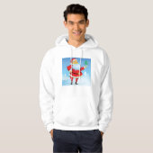 Grappige kerstman met mini kerstboom hoodie (Voorkant volledig)