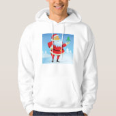 Grappige kerstman met mini kerstboom hoodie (Voorkant)