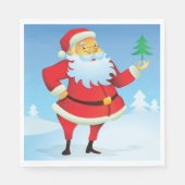 Grappige kerstman met mini kerstboom servet (Voorkant)