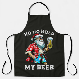 Grappige Kerstman met zonnebril en bier Kerstmis Schort