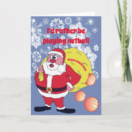 Grappige Kerstman Netball Kerstmis Feestdagen Kaart