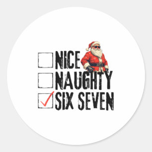 Grappige Kerstman Nette Stoute Zes Zeven Meme 67 K Ronde Sticker