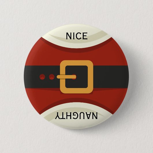 Grappige Kerstman Ondeugend & Leuke Vakantie Ronde Button 5,7 Cm (Voorkant)