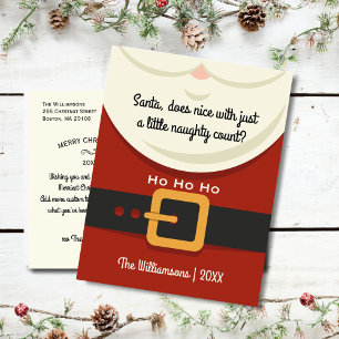 Grappige Kerstman Ondeugend & Mooi Feestdagenkaart