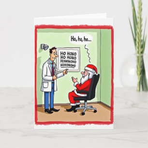 Grappige Kerstman Oogonderzoek Dokter Kerstkaart G Kaart