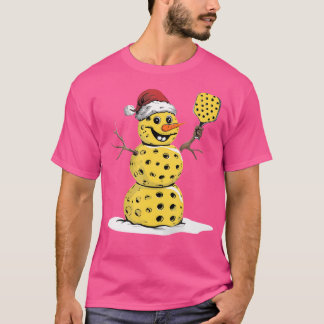 Grappige Kerstman Pickleball Liefhebber T-shirt