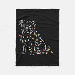 Grappige Kerstman Pitbull Kerstverlichting Pitbull Fleece Deken