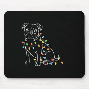 Grappige Kerstman Pitbull Kerstverlichting Pitbull Muismat