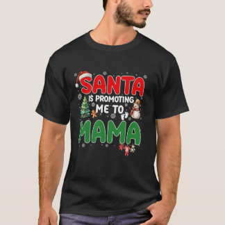 Grappige kerstman promoot me tot moeder zwangersch t-shirt