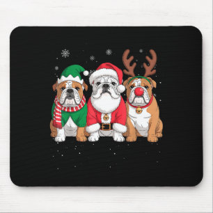 Grappige Kerstman Rendier Engelse Bulldog Hond Vro Muismat