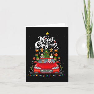Grappige Kerstman Rijdende Wagon Rode Vrachtwagen  Kaart