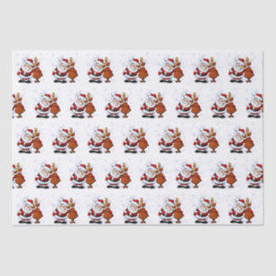 Grappige Kerstman & Rudolph Vakantie Tissuepapier