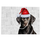 Grappige Kerstman Santa Dog Black Lab Vakantie Groot Cadeauzakje (Achterkant)