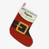 Grappige Kerstman Sinterklaas Ik ben Nice Custom g Kleine Kerstsok (Voorkant (Hangend))