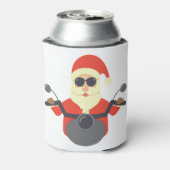 Grappige Kerstman Sinterklaas Motorfiets Biker Har Blikjeskoeler (Blikje Achterkant)