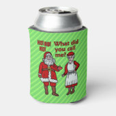 Grappige Kerstman Sinterklaas & Mrs Holiday Joke Blikjeskoeler (Blikje Achterkant)