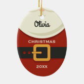 Grappige Kerstman Sinterklaas Puit Uw Foto Keramisch Ornament (Achterkant)