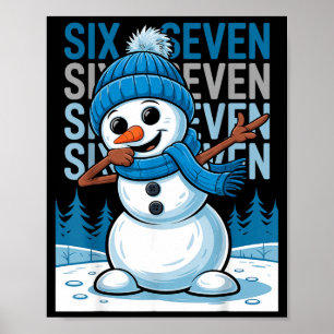 Grappige Kerstman Sneeuwman Dabbing Kerstmis Dab Z Poster