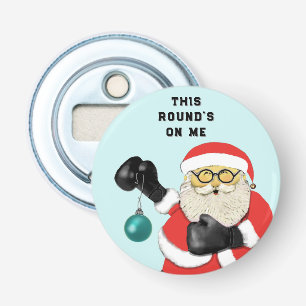 Grappige Kerstman-sokvuller flessenopener Button Flesopener