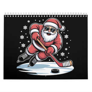 Grappige Kerstman speelt ijshockey Kerstmis Kalender