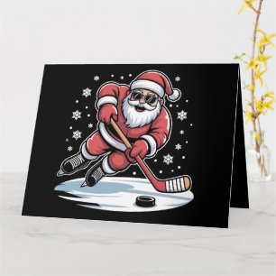 Grappige Kerstman spelen ijshockey Kerstmis Kaart