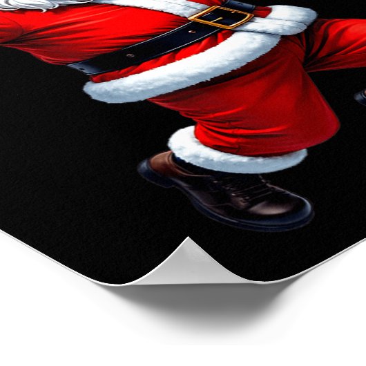 Grappige Kerstman spelen Volleybal Kerstverlichtin Poster (Hoek)