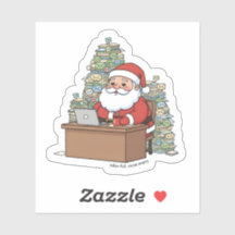 Grappige Kerstman Sticker – “Inbox Vol, Cacao Leeg