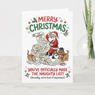 Grappige Kerstman Stoute Lijst Kerstmis Kaart