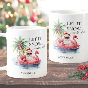 Grappige Kerstman Strand Kerstmis Koffiemok