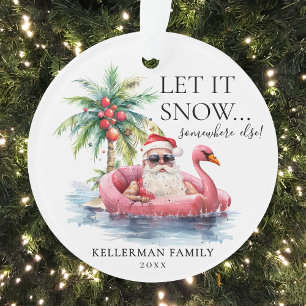 Grappige Kerstman Strand Kerstmis Ornament