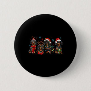 Grappige Kerstman Teckel Kerstman Teckel Hondenlie Ronde Button 5,7 Cm