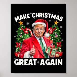 Grappige Kerstman Trump 2025 Maak Kerstmis weer Gr Poster