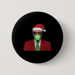 Grappige Kerstman Trump Bubble Gum Maakt Kerstmis  Ronde Button 5,7 Cm