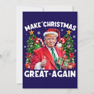 Grappige Kerstman Trump Cadeau Kerstkaart