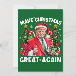 Grappige Kerstman Trump Cadeau Maak Kerstmis Weer Feestdagenkaart